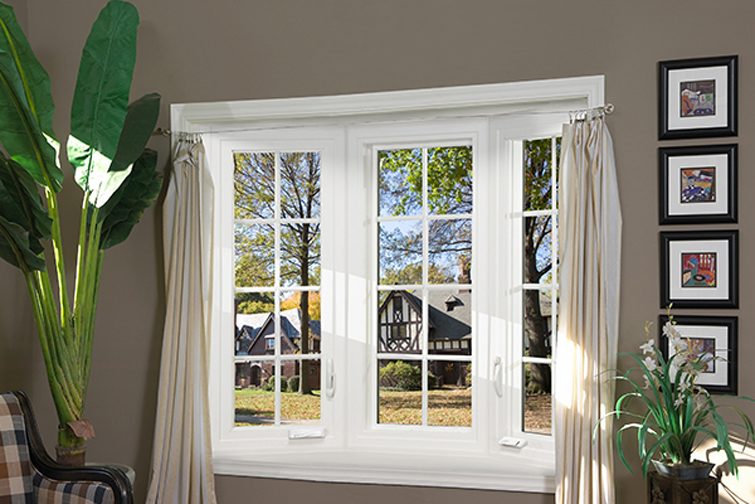 New home windows with white frame