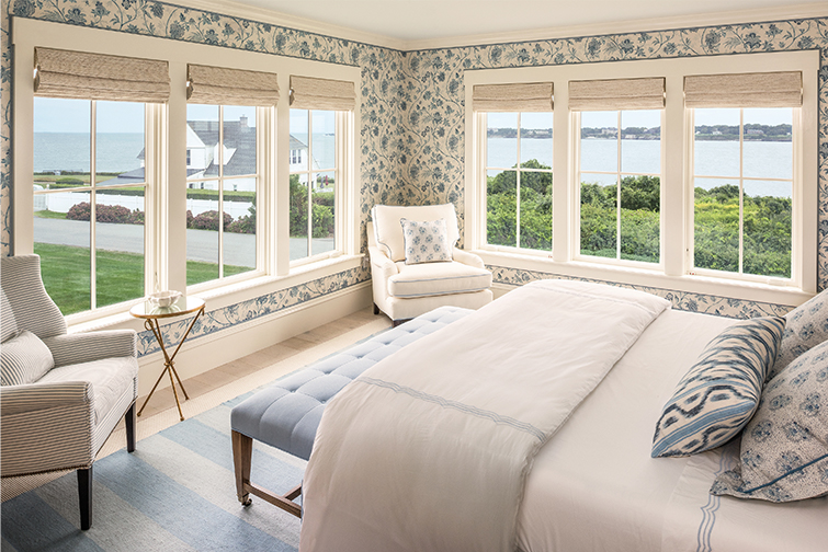 Hero Marvin Ultimate Casement Windows with White Trim Coastal Bedroom